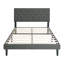 Lit simple tapissier gris foncé - tête de lit moderne en lin, aucun sommier requis, assemblage facile, lattes de bois supportées, cadre de poids limite de 300 lb avec tête de lit, requis, soutenu par-957955221-957955222