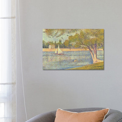 Banks Of Seine (Seine At Grande Jatte) by Georges Seurat - Wrapped Canvas Painting