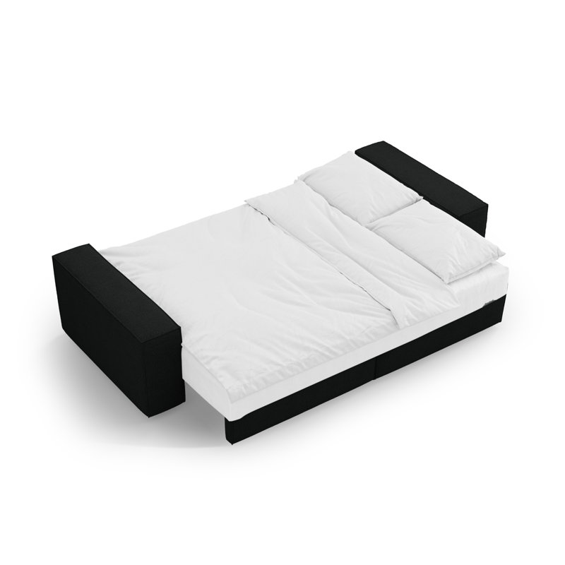 Biles 4 Seater Boucle Sofa Bed, Black