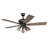 Hornsey 52 in. Bronze Indoor Rod Mount Industrial Ceiling Fan with Reversible Driftwood-Dark Maple Blades, 3-Light LED Caged Light Kit and Pull Chain Included, 3 Speeds, Bronze Wire Cage Shade-2131496202