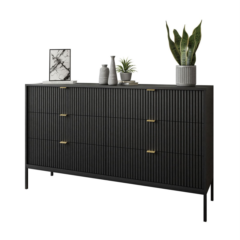 Aniyha Metal Rectangle Storage Unit Accent Chest, Black