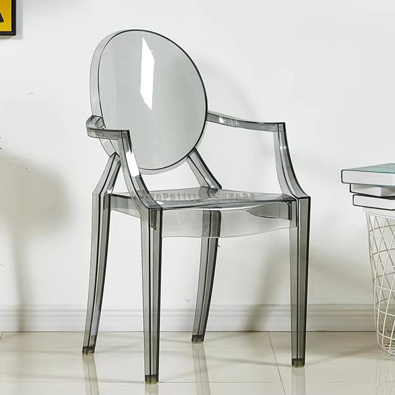 Drewett Acrylic Chair With Arm, Smoke