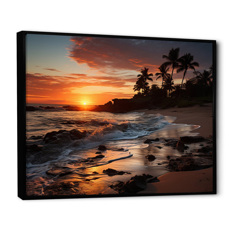 Dominicain Coastal Twilight - impression, Cadre flottant noir, H 12 po x l 20 po x P 1 po