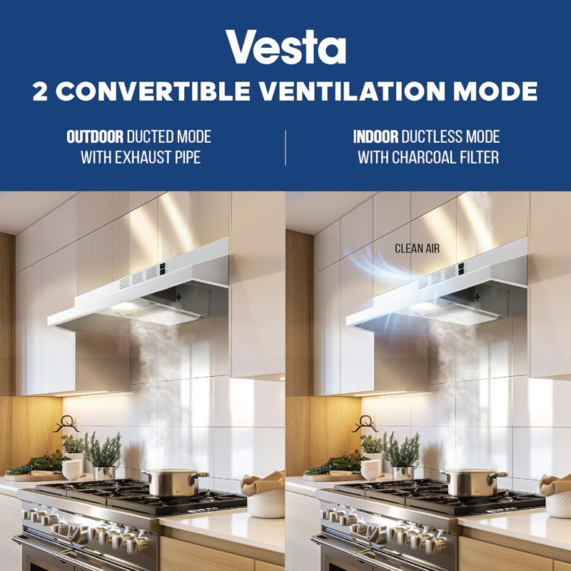 Hotte de cuisine en acier inoxydable convertible avec conduit de 30 po Vesta Cincinnati