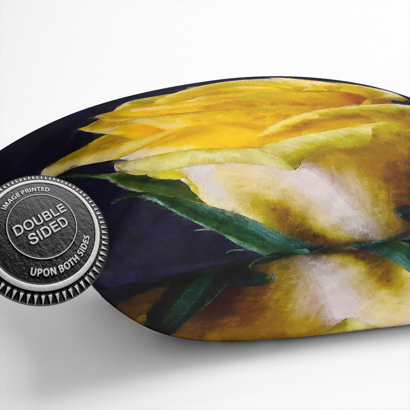 Yellow Rose Flower Vol.1 Square Throw Cushion, 55cm H x 55cm W x 20cm D