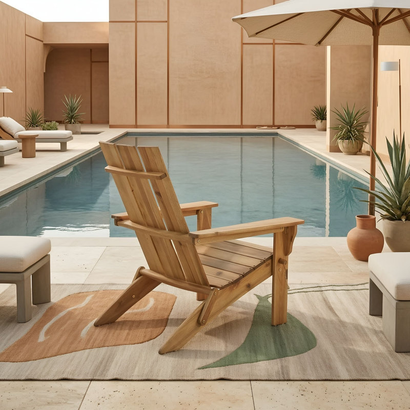Chaise Adirondack pliable avec accoudoirs, Naturel