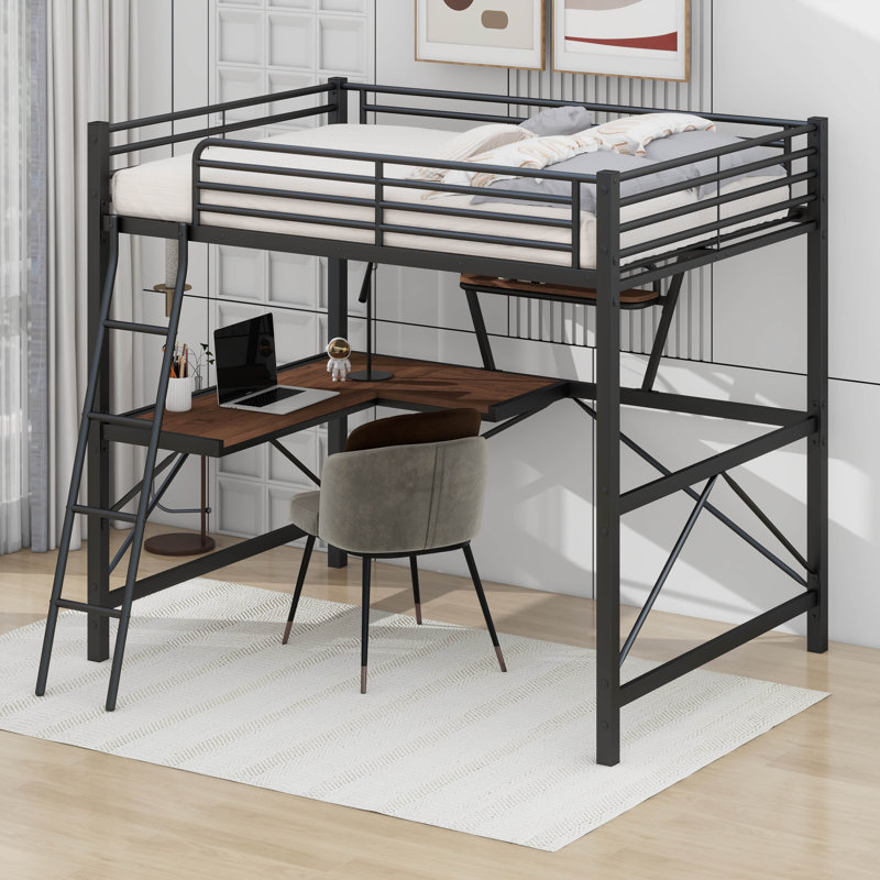 Krystynn Kids Full Loft Bed, Black