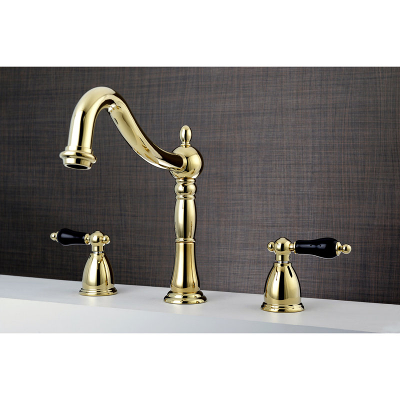 Kingston Brass Duchess Two-Handle 3-Hole Deck Mount Roman Tub Faucet, Polished Brass