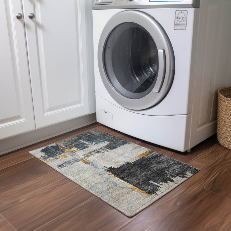 Malani Washable Abstract Indoor / Outdoor Rug, Rectangle 1'8" x 2'6"