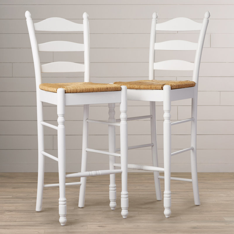 Tabouret de bar et de comptoir Amasya, Blanc, Tabouret de comptoir (assise de 24 po de hauteur)