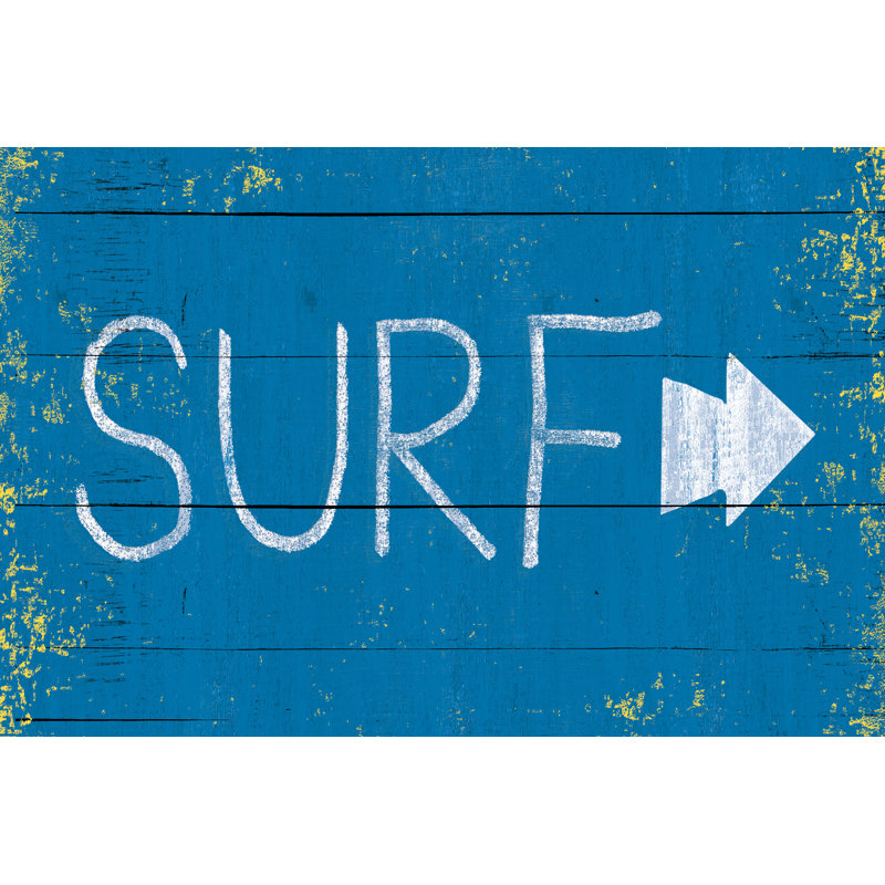 Surf Sign by Unknown - Wrapped Canvas Typography Print, 30cm H x 46cm W x 3.8cm D