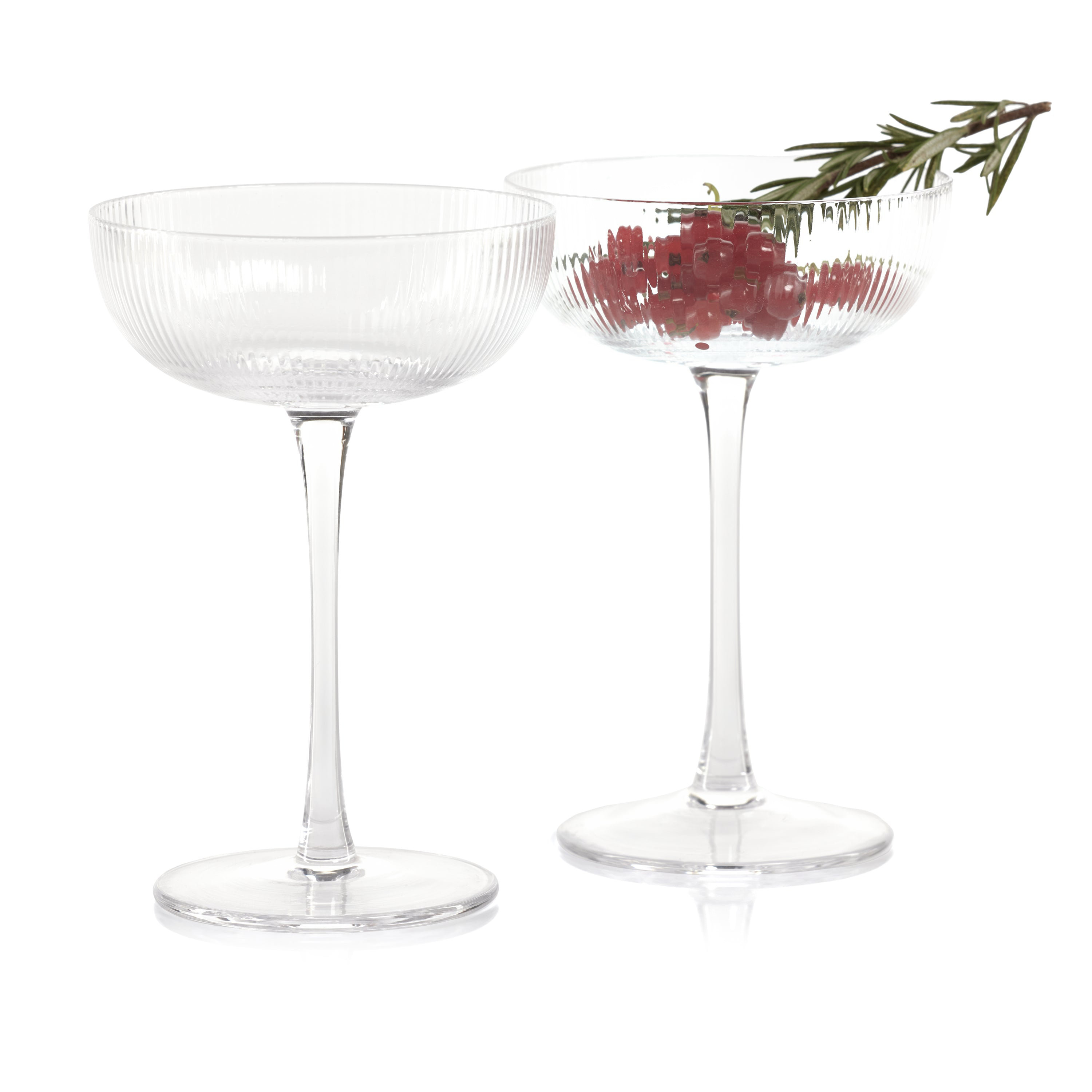 Ribbed Optic Martini Glasses set of 4