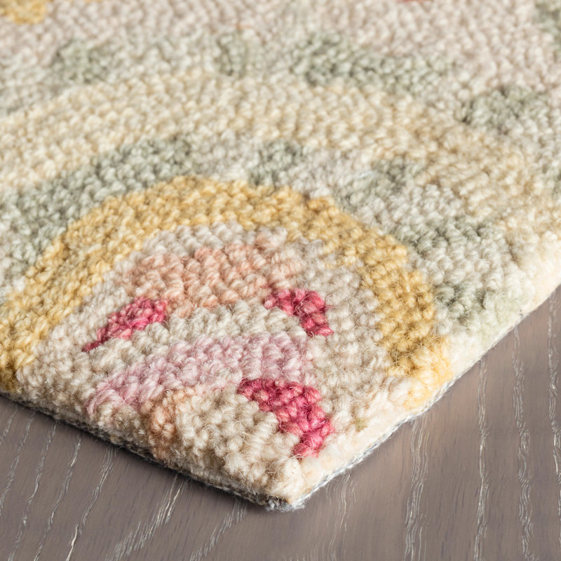 Ines Multi Hand Micro Hooked Wool Rug, Rectangle 6' x 9'