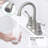 Easy Install Metal Brushed Nickel Faucet For Contemporary Bathroom