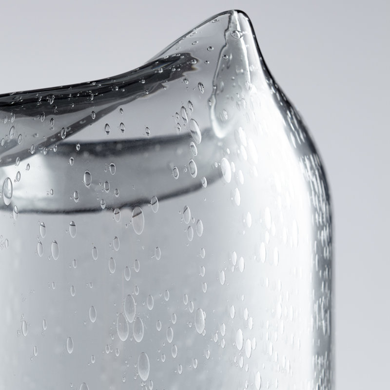 Oxtail Glass Table Vase, 12" H x 6" W x 6" D