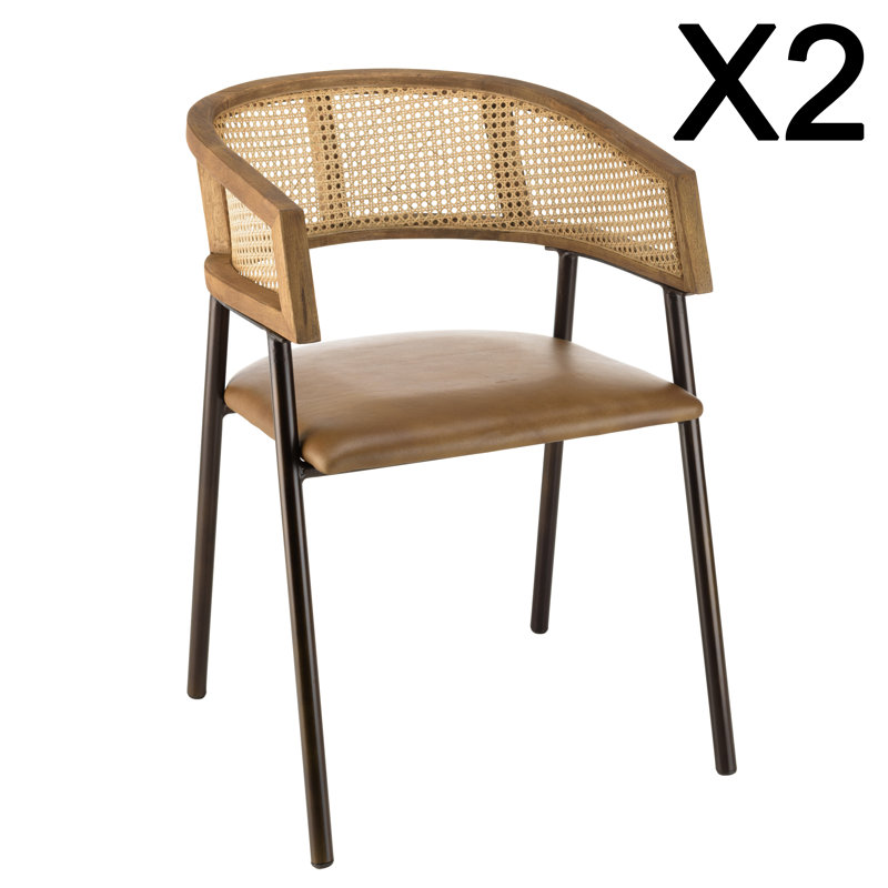 Alphon 48cm H Upholstered Armchair in Brown