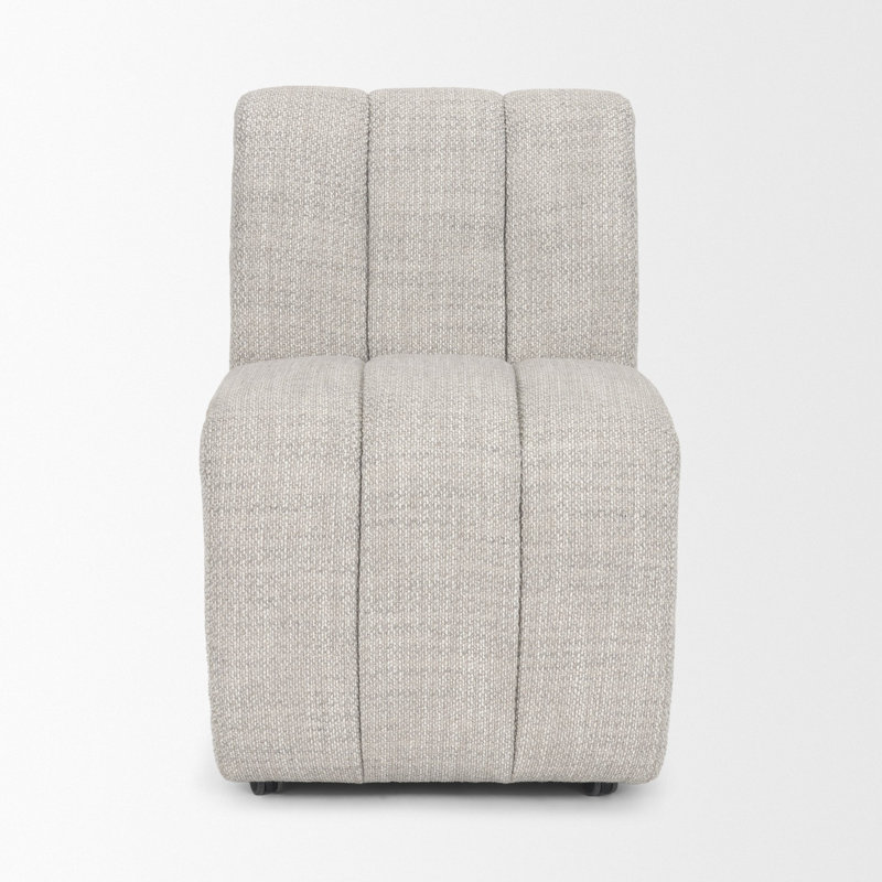 Chaise de salle à manger rembourrée en tissu gris Performance