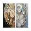 Ensemble de 2 reproductions d'art sur toile argentées et dorées Luxuy-262268388-262268394