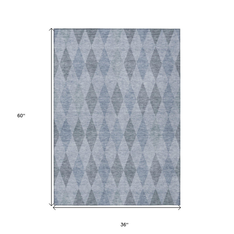 Tapis extérieur lavable antidérapant bleu denim 3 pi x 5 pi