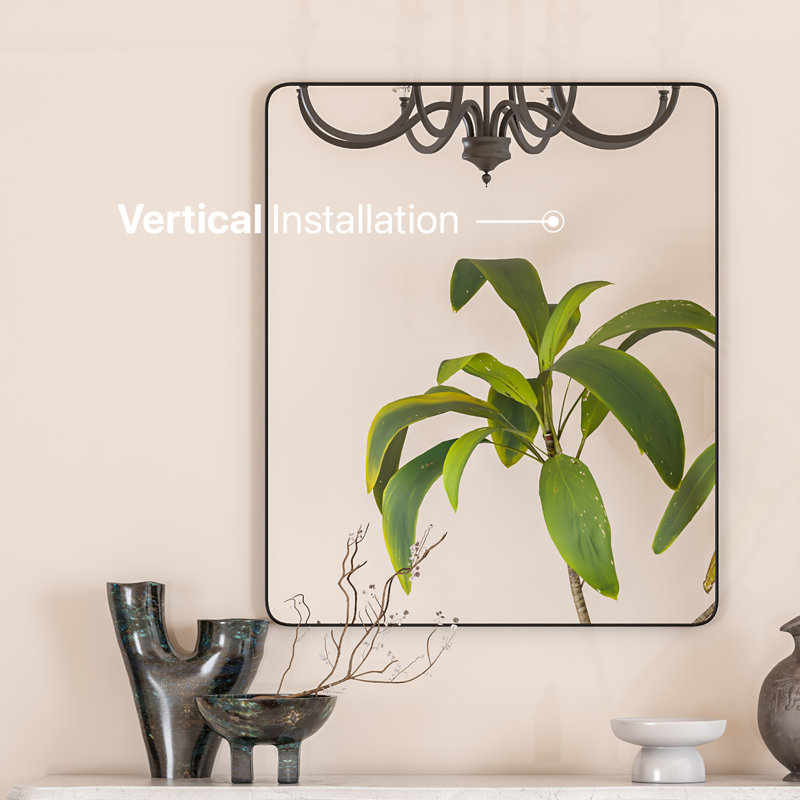 Miroir rectangulaire en métal noir 20 "x 30" Eviva Harmony, 30 po x 36 po