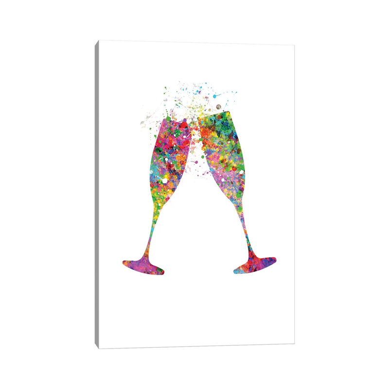 Champagne Flute 1 Piece Wrapped Canvas Wall Art, 66.04 cm H x 45.72 cm W x 1.91 cm D
