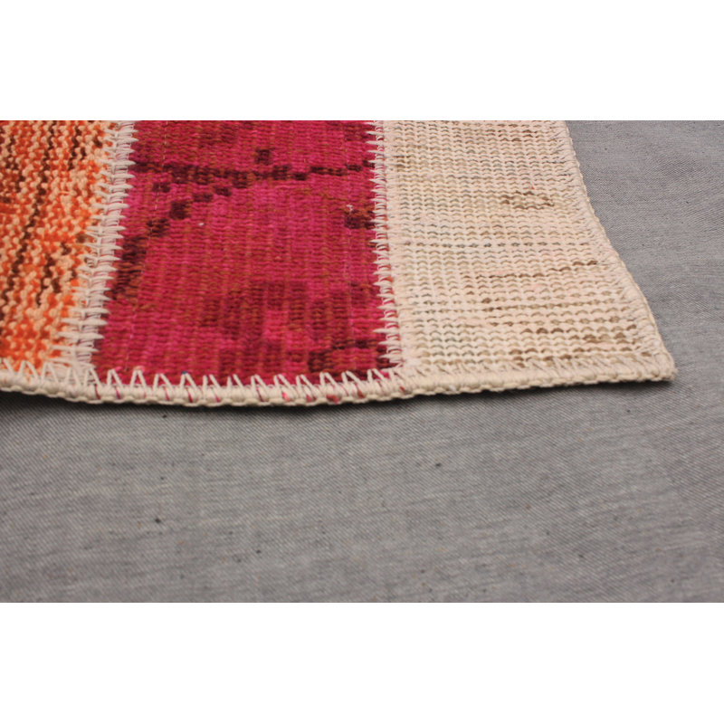 Tapis unique en laine noué à la main style patchwork des années 2010 de 4 pi 8 po x 6 pi 5 po bleu / gris Barrasso