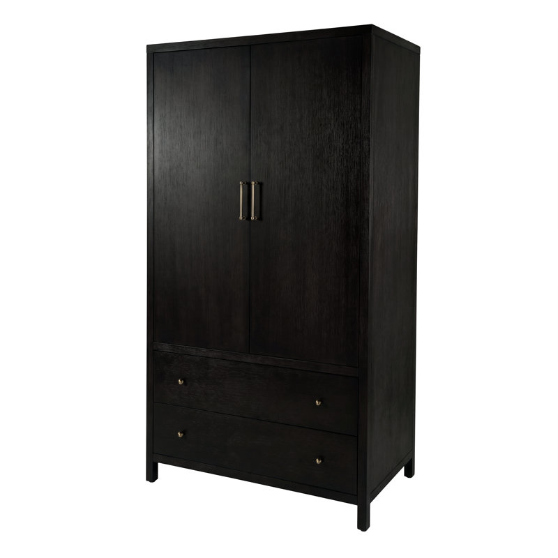 Armoire en bois antique avec 2 tiroirs l 45 po x H 84 po Nora, Coffee