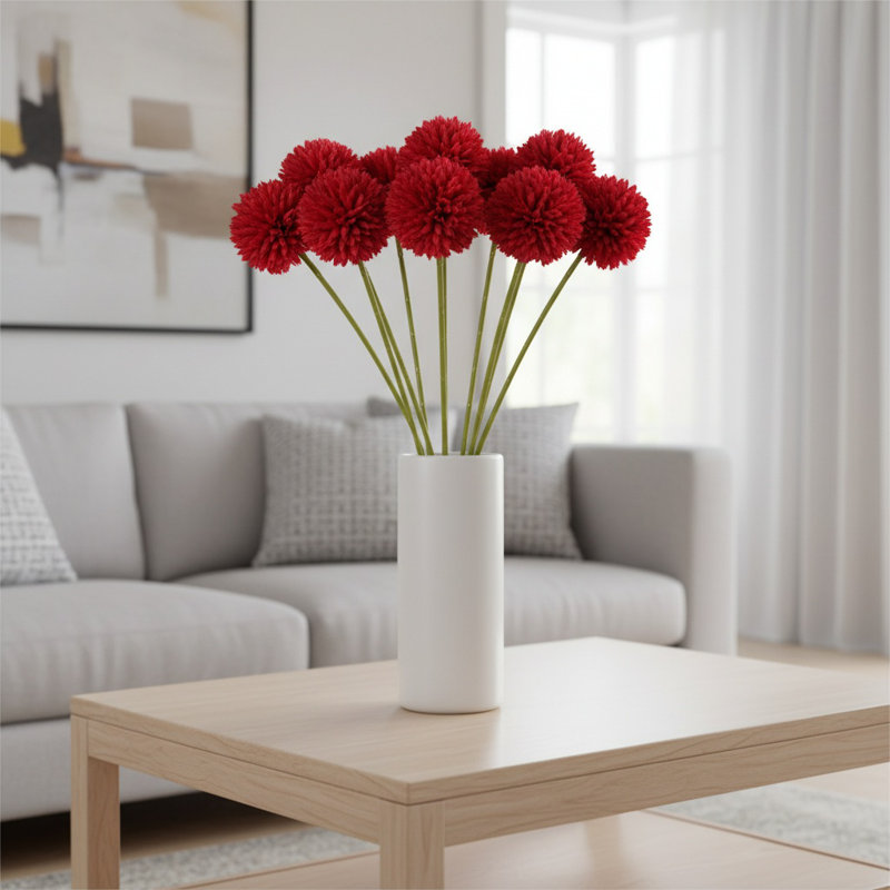 Paquet de 12 fleurs artificielles de ping-pong de ping-pong, tiges de chrysanthème en soie, fausse fleur de pissenlit pour décoration de table