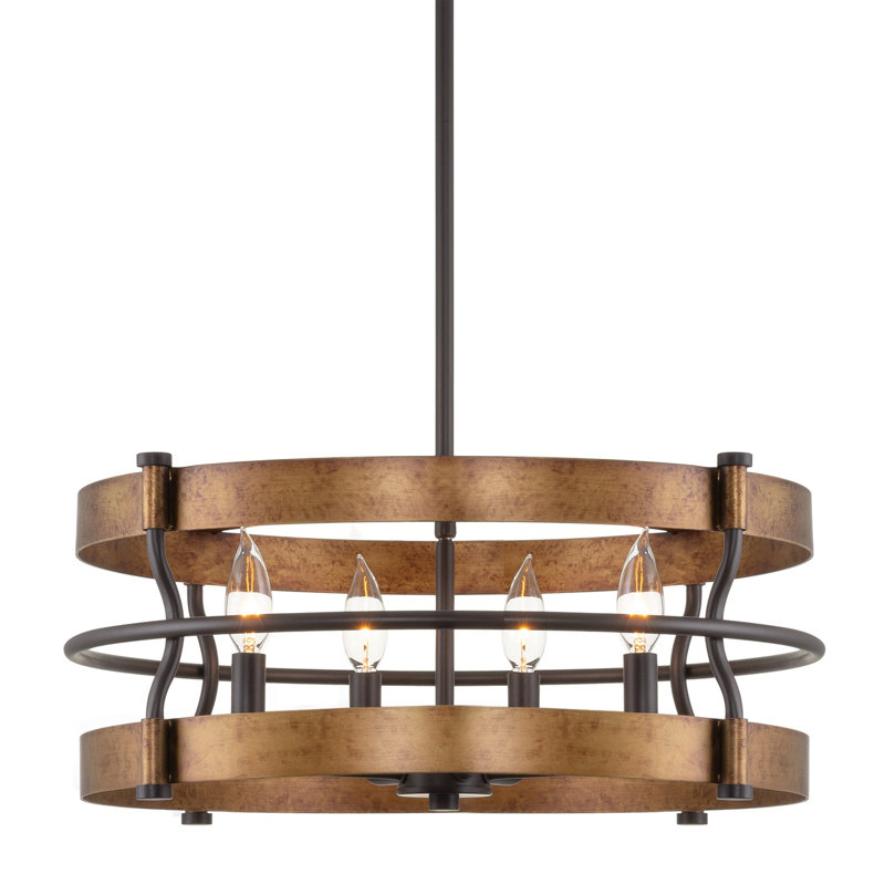 Stauton 4 - Light Dimmable Drum Chandelier