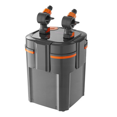 224.5GPH Canister Filter, 2-Stage External Aquarium Filter with Timed Light, Powerful Pump, Water Circulation Cleaning with Media for Large Fish Tanks & Aquariums Up to 55 Gallons, Freshwater