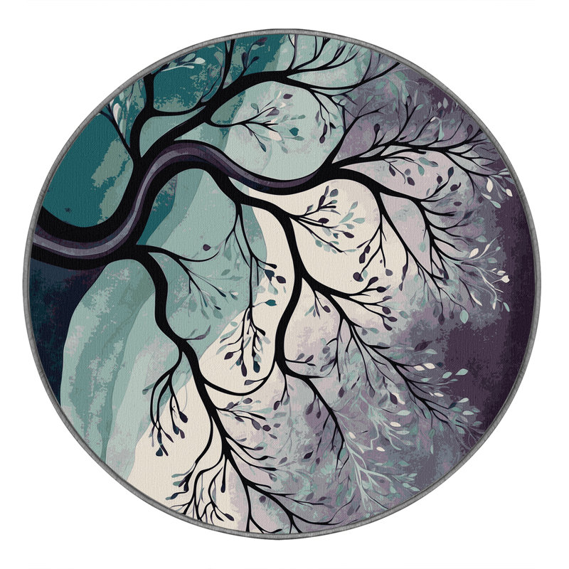 Aurora Branches Rug, Round 7'