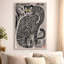 Art populaire asiatique, tigre avec pie, peinture sur toile, art traditionnel de style coréen, 24 x 36