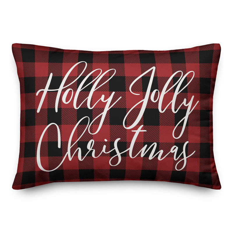  Coussin Holly Jolly Christmas, Housse de coussin seulement - sans coussin