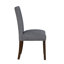 Ensemble de salle à manger classique 7 pièces avec finition brun foncé et 6 chaises d'appoint rembourrées gris