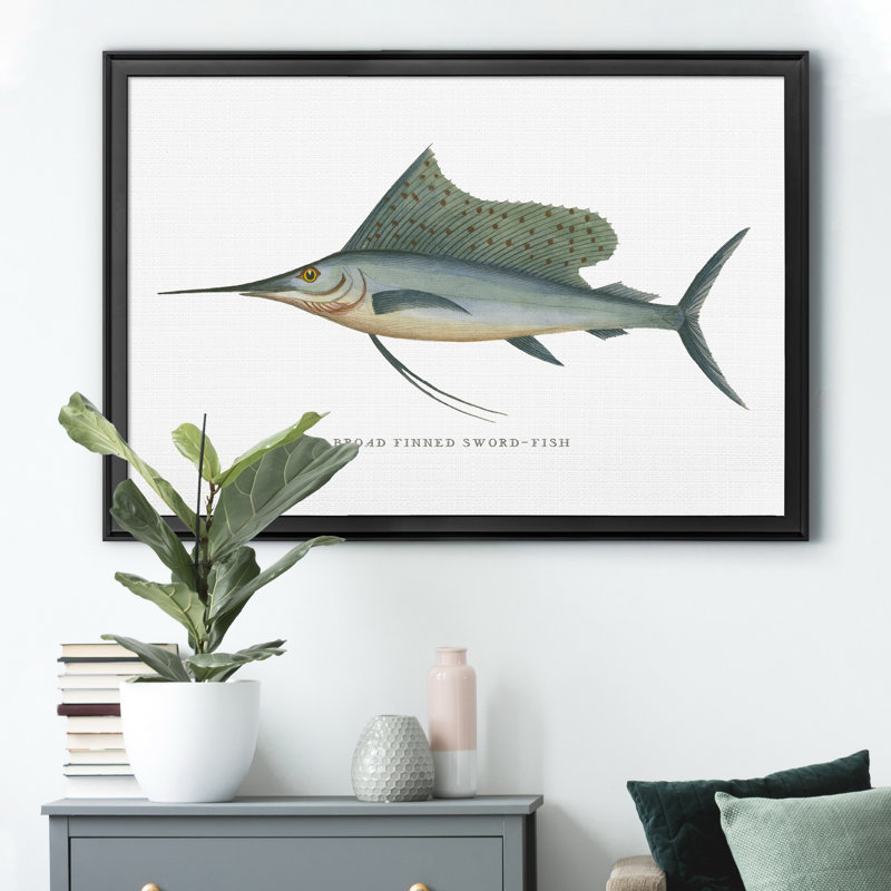 «Broad Finned Sword Fish», impression sur toile encadrée, Noir, H 26,5 po x l 36,5 po x P 1,5 po
