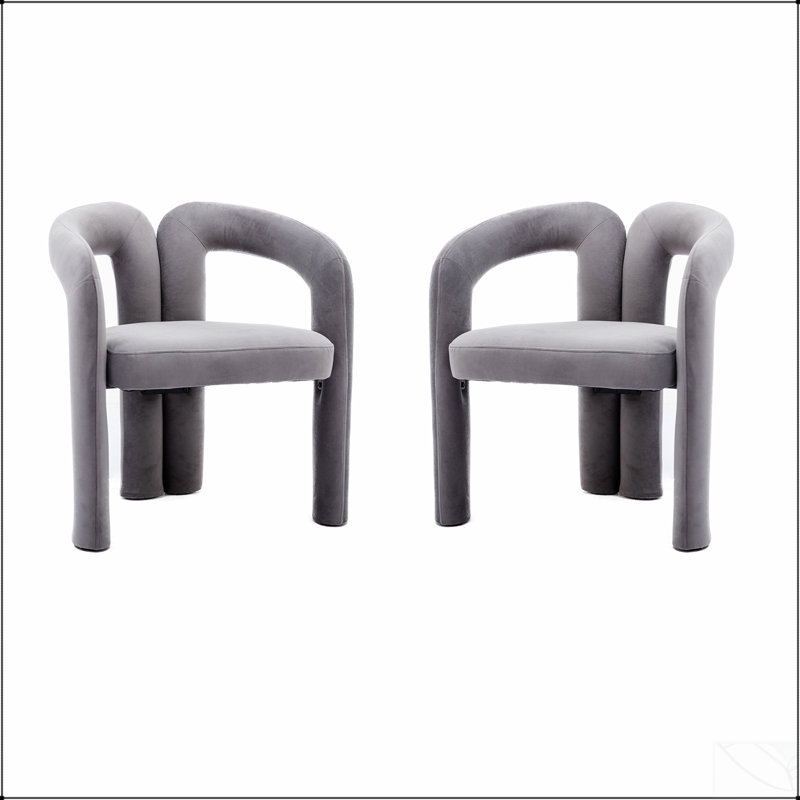 Ensemble confortable de chaises d'appoint rembourrées en velours pour divers espaces, offrant une élégance et un soutien du dos supérieur