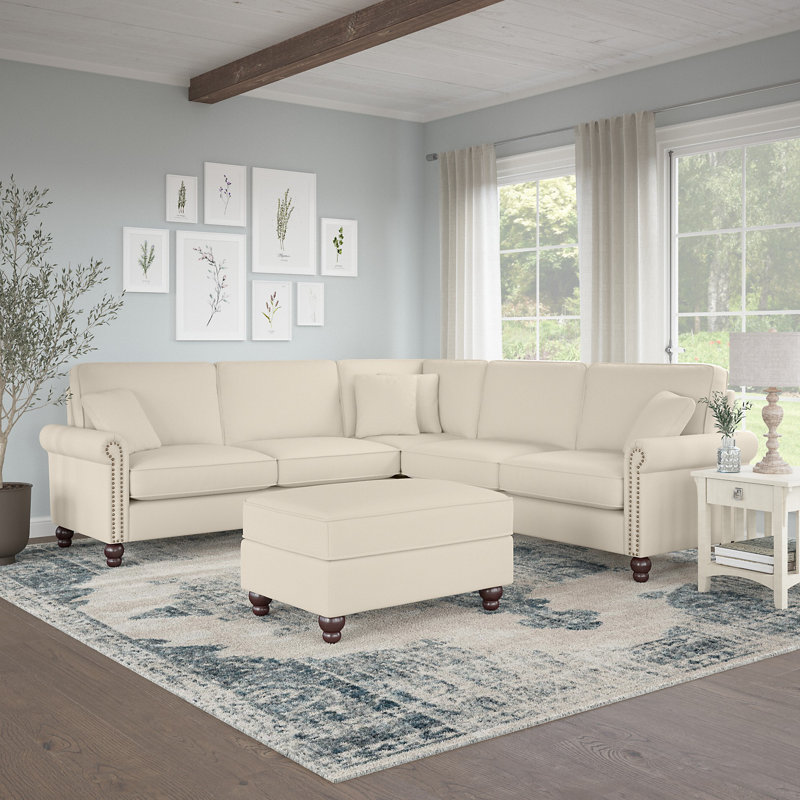 Fruzsina Upholstered L-Shaped Sectional Symmetrical, Cream