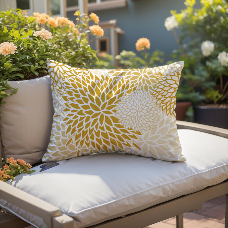 Arlo Floral Burst Indoor/Outdoor Throw Pillow, Yellow