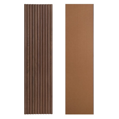 118" ×11.8" 3D Flexible Ridge Slat Wall Panels, DIY Acoustic Wall Paneling atural Wood Oiled Walnut  (2 Pack/19.4 sq.ft)