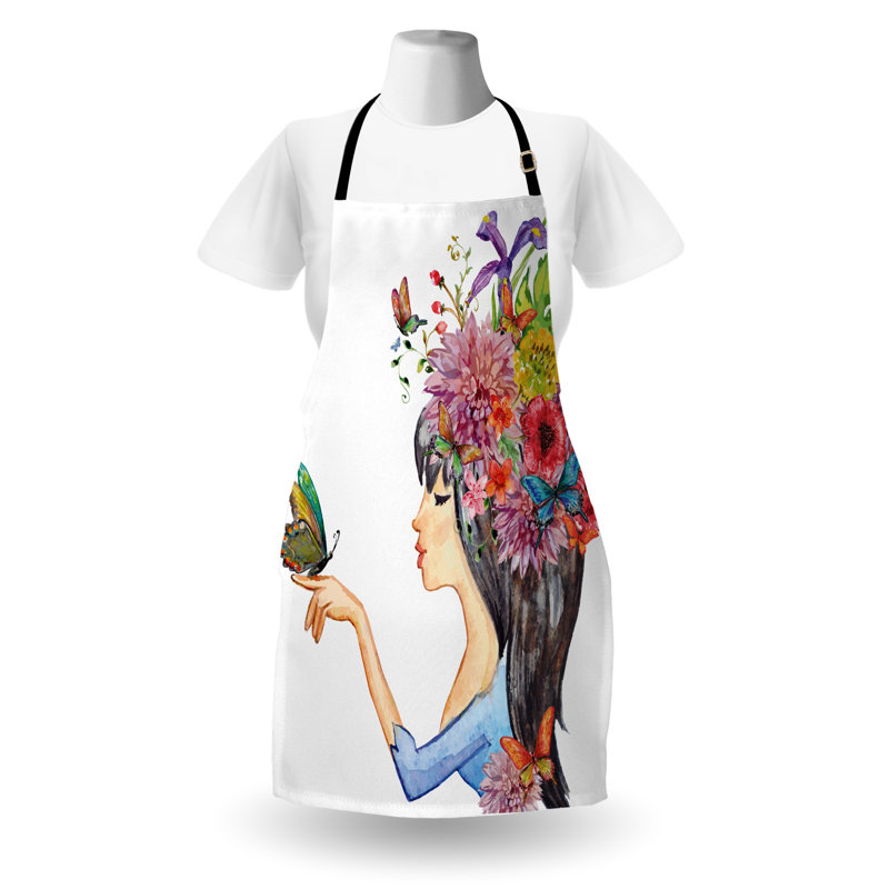 Multicolore East Urban Home, tablier coloré unisexe, femme aux cheveux longs, taille adulte