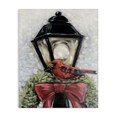 «Cardinal & Holiday Lamp», art mural par Sara G. Designs