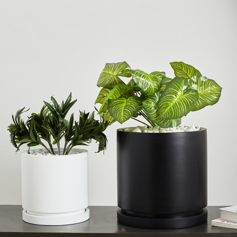 Pot à fleurs Finnly, Blanc, H 15,5 po x l 15,75 po x P 15,75 po