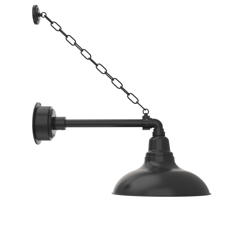 Adesh LED Wall Light, 19" H x 12" W x 25" D, Matte Black