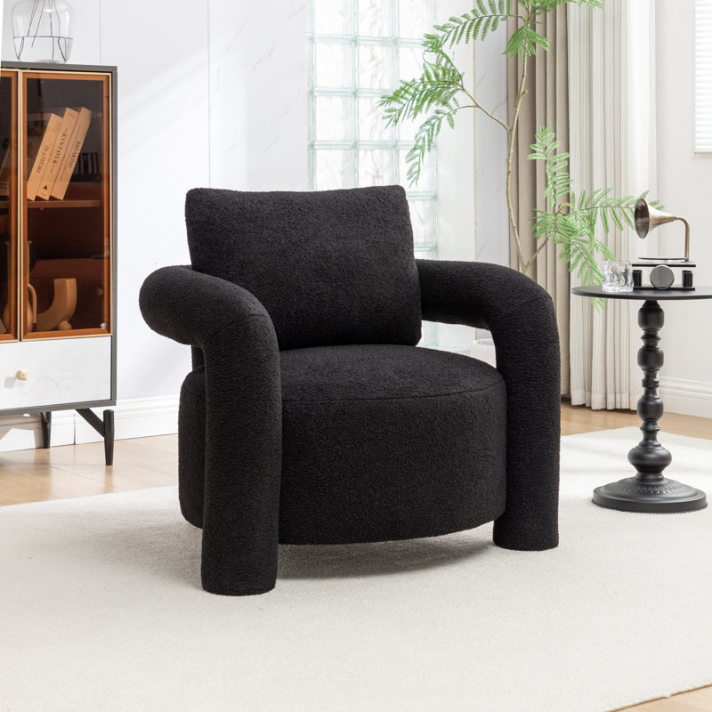 Chaise d'appoint rembourrée Iryanna, Noir, noir, noir, noir