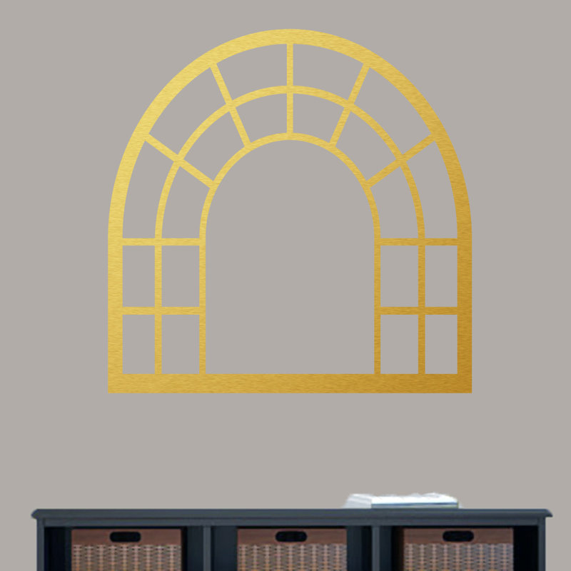 Décalcomanie murale cadre de fenêtre arched, Or