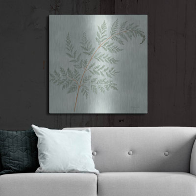 Hokku Designs 'Fern 1 With Orange' by Danhui Nai Metal Wall Art