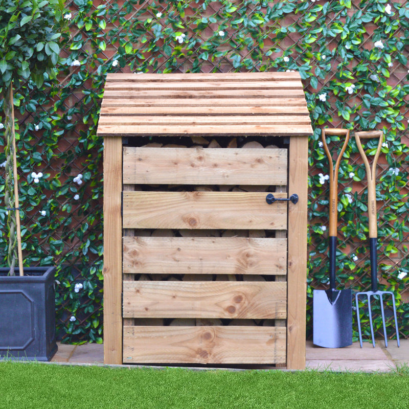 Stanardsville 90cm W x 80cm D Solid Wood Log Store, Rustic Brown