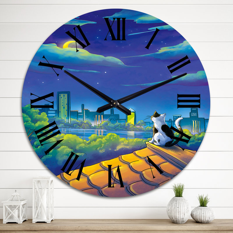Horloge murale industrielle lune et lune, Grand