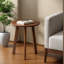 Tables de bout rondes, bois d'hévéa massif, table d'appoint compacte moderne pour la maison