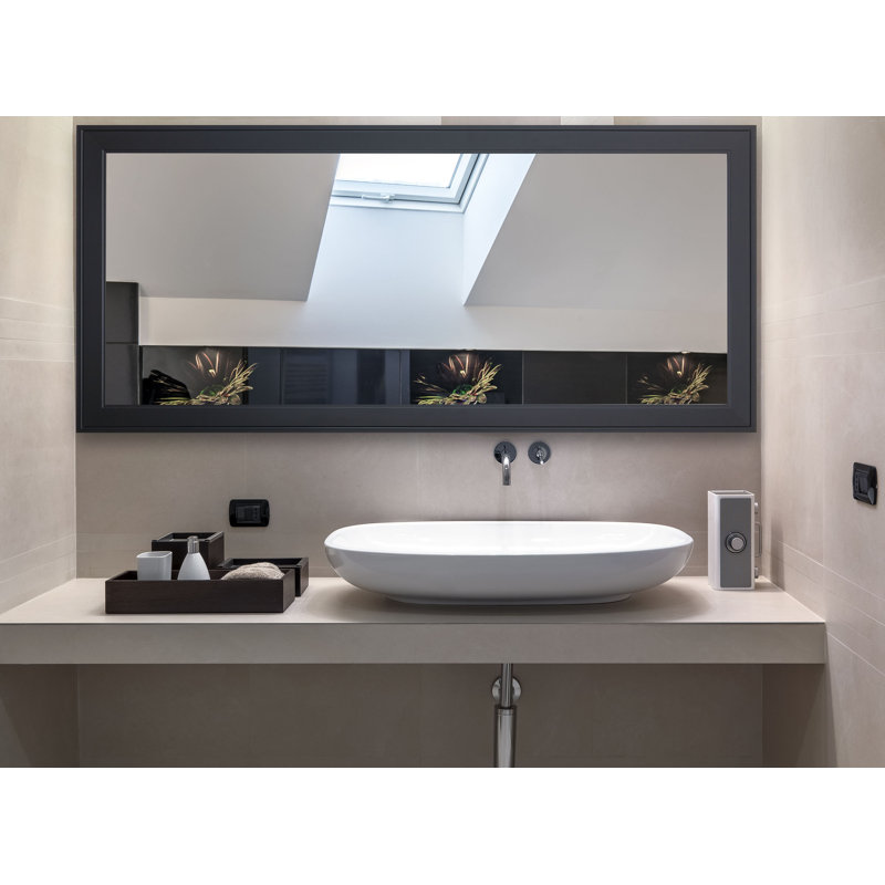 Bovee Engineered Wood Flat Wall Mirror, Black, 36" x 45.5"